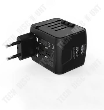 Tech DISCOUNT Adaptador negro TD® Enchufe multifunción Cargador Tech DISCOUNT Adaptador negro TD® Enchufe multifunción Cargador