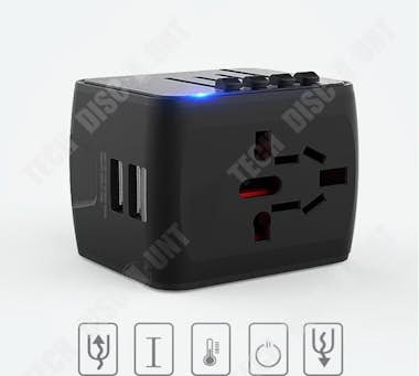 Tech DISCOUNT Adaptador negro TD® Enchufe multifunción Cargador Tech DISCOUNT Adaptador negro TD® Enchufe multifunción Cargador