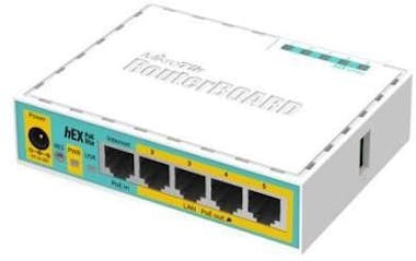 Mikrotik hEX PoE lite Router conectado Fast Ethernet Blanco Mikrotik hEX PoE lite Router conectado Fast Ethernet Blanco
