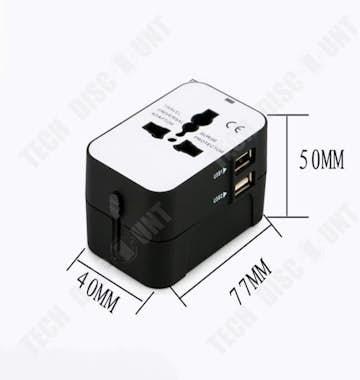 Tech DISCOUNT Adaptador TD® Toma multifunción borde negro blanco Tech DISCOUNT Adaptador TD® Toma multifunción borde negro blanco