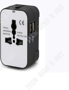 Tech DISCOUNT Adaptador TD® Toma multifunción borde negro blanco Tech DISCOUNT Adaptador TD® Toma multifunción borde negro blanco