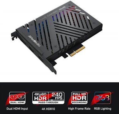 AVerMedia Live Gamer DUO Tarjetas de Red 8 GB HDMI 4 PCI Neg AVerMedia Live Gamer DUO Tarjetas de Red 8 GB HDMI 4 PCI Neg