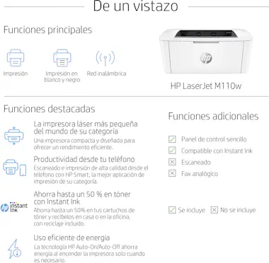 HP HP LaserJet M110w 600 x 600 DPI A4 Wifi HP HP LaserJet M110w 600 x 600 DPI A4 Wifi
