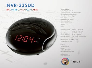 Nevir Nevir NVR-335DD radio Reloj Digital Negro Nevir Nevir NVR-335DD radio Reloj Digital Negro