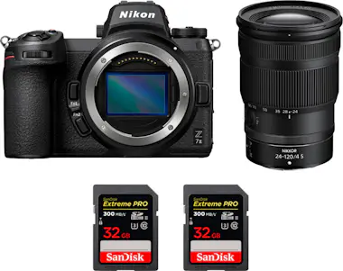 Nikon Z7 II + Z 24-120mm f/4 S + 2 SanDisk 32GB Extreme Nikon Z7 II + Z 24-120mm f/4 S + 2 SanDisk 32GB Extreme