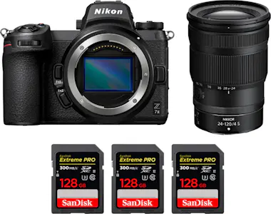 Nikon Z7 II + Z 24-120mm f/4 S + 3 SanDisk 128GB Extreme Nikon Z7 II + Z 24-120mm f/4 S + 3 SanDisk 128GB Extreme