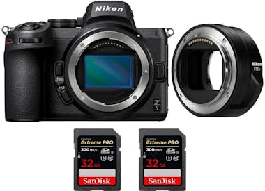 Nikon Z5 Cuerpo + FTZ II + 2 SanDisk 32GB Extreme PRO UH Nikon Z5 Cuerpo + FTZ II + 2 SanDisk 32GB Extreme PRO UH