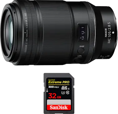 Nikon Z MC 105mm f/2.8 VR S Macro + 1 SanDisk 32GB UHS-I Nikon Z MC 105mm f/2.8 VR S Macro + 1 SanDisk 32GB UHS-I