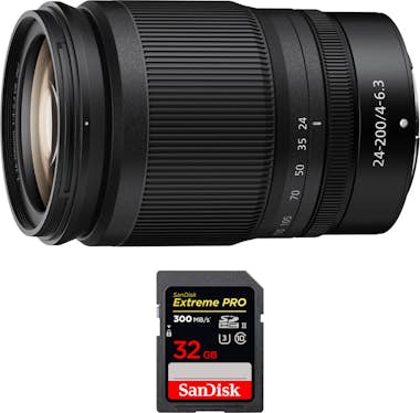 Nikon Z 24-200mm f/4-6.3 VR + 1 SanDisk 32GB UHS-II 300 Nikon Z 24-200mm f/4-6.3 VR + 1 SanDisk 32GB UHS-II 300