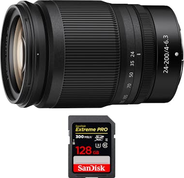 Nikon Z 24-200mm f/4-6.3 VR + 1 SanDisk 128GB UHS-II 300 Nikon Z 24-200mm f/4-6.3 VR + 1 SanDisk 128GB UHS-II 300