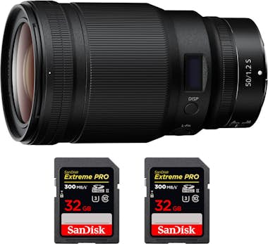 Nikon Z 50mm f/1.2 S + 2 SanDisk 32GB UHS-II 300 MB/s + Nikon Z 50mm f/1.2 S + 2 SanDisk 32GB UHS-II 300 MB/s +