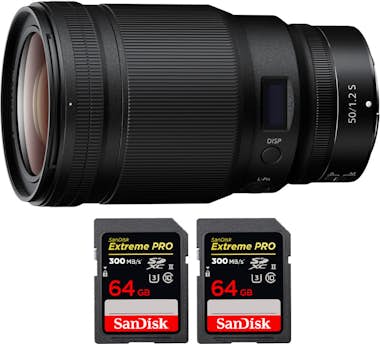 Nikon Z 50mm f/1.2 S + 2 SanDisk 64GB UHS-II 300 MB/s + Nikon Z 50mm f/1.2 S + 2 SanDisk 64GB UHS-II 300 MB/s +