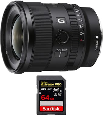 Sony FE 20mm f/1.8 G + 1 SanDisk 64GB Extreme PRO UHS-I Sony FE 20mm f/1.8 G + 1 SanDisk 64GB Extreme PRO UHS-I
