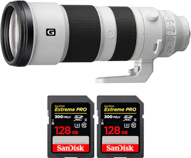 Sony FE 200-600mm f/5.6-6.3 G OSS + 2 SanDisk 128GB Ext Sony FE 200-600mm f/5.6-6.3 G OSS + 2 SanDisk 128GB Ext