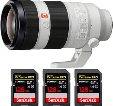 Sony FE 100-400mm f/4.5-5.6 GM OSS + 3 SanDisk 128GB Ex Sony FE 100-400mm f/4.5-5.6 GM OSS + 3 SanDisk 128GB Ex