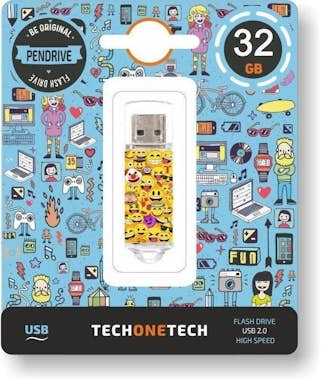 Tech One Tech Pendrive 32GB Emojis USB 2.0 Tech One Tech Pendrive 32GB Emojis USB 2.0