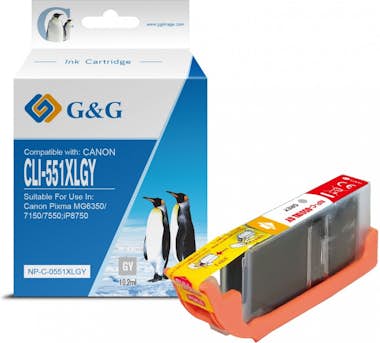 Generic G&G Canon CLI551XL Gris Cartucho de Tinta o - Reem Generic G&G Canon CLI551XL Gris Cartucho de Tinta o - Reem