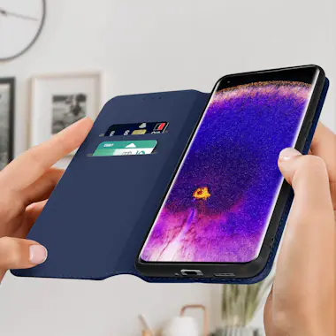 Avizar Funda Oppo Find X5 Tarjetero Soporte Vídeo Azul Avizar Funda Oppo Find X5 Tarjetero Soporte Vídeo Azul