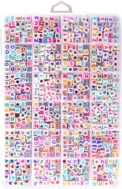 Avizar Kit DIY Abalorios Cuadrados Blancos Letras Nailon Avizar Kit DIY Abalorios Cuadrados Blancos Letras Nailon