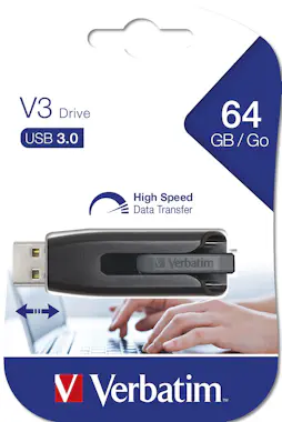 Verbatim Verbatim V3 - Unidad USB 3.0 64 GB - Negro Verbatim Verbatim V3 - Unidad USB 3.0 64 GB - Negro