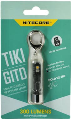 NITECORE Linterna-llavero TIKI GITD - Glow in the Dark, con NITECORE Linterna-llavero TIKI GITD - Glow in the Dark, con