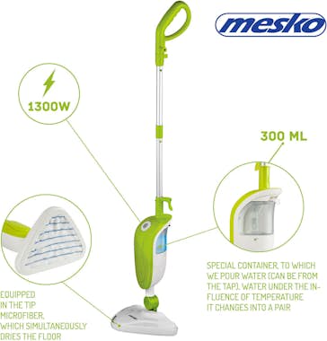 Mesko MS7020 Mopa Escoba Vapor, 300 ml, 25 g vapor/min, Mesko MS7020 Mopa Escoba Vapor, 300 ml, 25 g vapor/min,