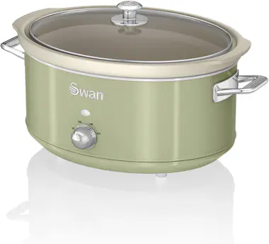 SWAN SF17031GN Retro Olla Cocción Lenta, 6,5L, Recipien SWAN SF17031GN Retro Olla Cocción Lenta, 6,5L, Recipien