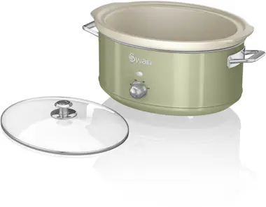 SWAN SF17031GN Retro Olla Cocción Lenta, 6,5L, Recipien SWAN SF17031GN Retro Olla Cocción Lenta, 6,5L, Recipien