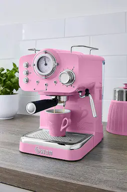 SWAN SK22110PN Retro Cafetera Express para Espresso y C SWAN SK22110PN Retro Cafetera Express para Espresso y C