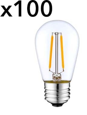 lumisky Paquete de 100 bombillas de filamento LED E27 2W X lumisky Paquete de 100 bombillas de filamento LED E27 2W X