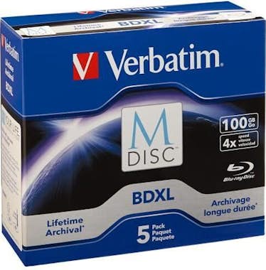 Verbatim M-Disc 5x BD-R XL 100GB 4x Caja de CD Verbatim M-Disc 5x BD-R XL 100GB 4x Caja de CD