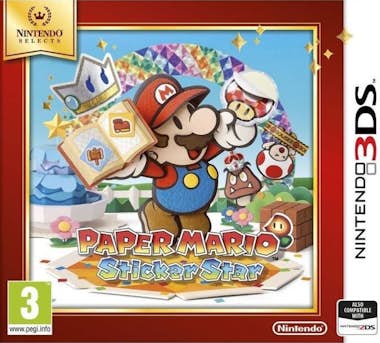 Nintendo Paper Mario Sticker Star Seleccione Juego 3DS Nintendo Paper Mario Sticker Star Seleccione Juego 3DS