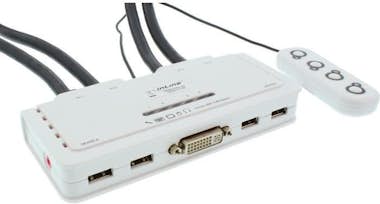 InLine Conmutador KVM ®, 4 vías, DVI-D, USB, con Audio, i InLine Conmutador KVM ®, 4 vías, DVI-D, USB, con Audio, i