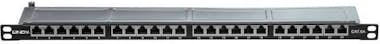 Lindy Patch Panel Cat.6A STP de 24 puertos, 1-2U, negro Lindy Patch Panel Cat.6A STP de 24 puertos, 1-2U, negro