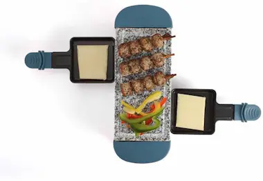 Livoo Parrilla raclette azul oscuro para 2 personas + 2 Livoo Parrilla raclette azul oscuro para 2 personas + 2