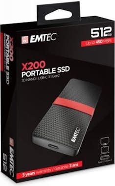 Emtec SSD portátil EMTEC SSD 512GB 3.1 Gen2 X200 Emtec SSD portátil EMTEC SSD 512GB 3.1 Gen2 X200