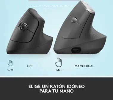 Logitech Logitech Lift ratón mano derecha RF Wireless + Blu Logitech Logitech Lift ratón mano derecha RF Wireless + Blu