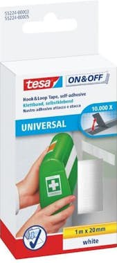 tesa TESA Cinta velcro para pegar - 1 m x 20 mm - Blanc tesa TESA Cinta velcro para pegar - 1 m x 20 mm - Blanc