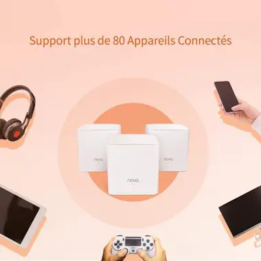 Tenda WiFi Mesh AC1200 Cobertura 300 m²-Pack Nova MW5C-3 Tenda WiFi Mesh AC1200 Cobertura 300 m²-Pack Nova MW5C-3
