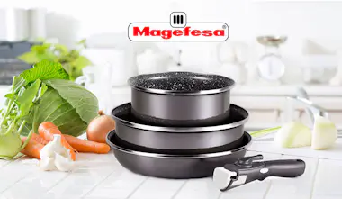 Magefesa K2 Cristal Batería Cocina 20-26-28 cm, Inducción M Magefesa K2 Cristal Batería Cocina 20-26-28 cm, Inducción M