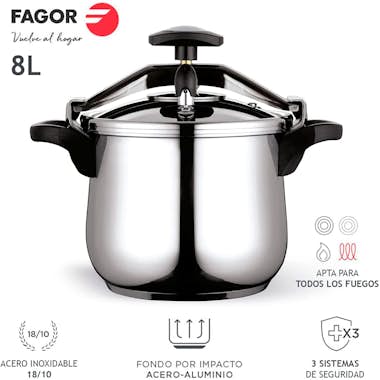 Fagor FAGOR Clásica Bombe 8 Olla Presión 8 Litros, Induc Fagor FAGOR Clásica Bombe 8 Olla Presión 8 Litros, Induc