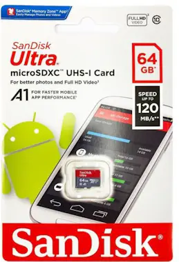 SanDisk Tarjeta de memoria Sandisk ultra 64GB Micro SD Mic SanDisk Tarjeta de memoria Sandisk ultra 64GB Micro SD Mic
