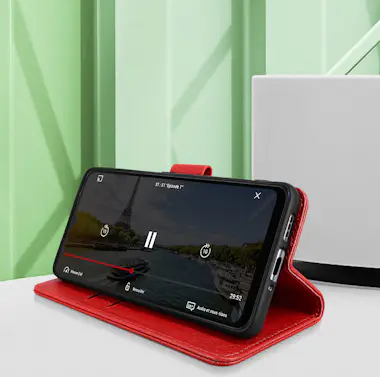 Avizar Funda Oppo Find X5 Tarjetero Soporte Vídeo rojo Avizar Funda Oppo Find X5 Tarjetero Soporte Vídeo rojo
