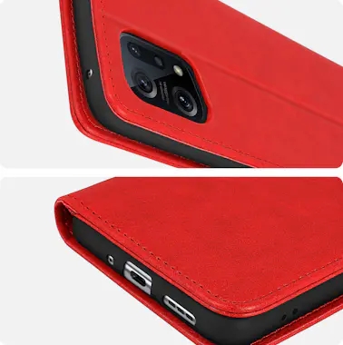 Avizar Funda Oppo Find X5 Tarjetero Soporte Vídeo rojo Avizar Funda Oppo Find X5 Tarjetero Soporte Vídeo rojo