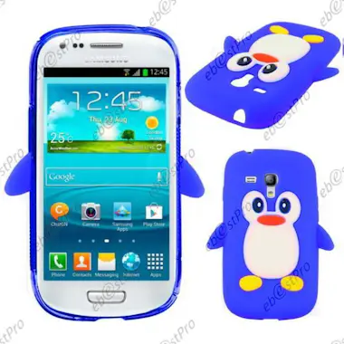 ebestStar ® Funda Samsung Galaxy S3 Mini Pingüino + Fim, Azu ebestStar ® Funda Samsung Galaxy S3 Mini Pingüino + Fim, Azu