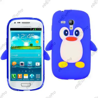 ebestStar ® Funda Samsung Galaxy S3 Mini Pingüino + Fim, Azu ebestStar ® Funda Samsung Galaxy S3 Mini Pingüino + Fim, Azu