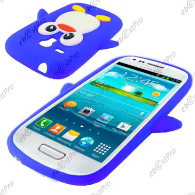 ebestStar ® Funda Samsung Galaxy S3 Mini Pingüino + Fim, Azu ebestStar ® Funda Samsung Galaxy S3 Mini Pingüino + Fim, Azu