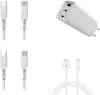 WTK Cargador GaN USB tipo C + 3 Cables - Triple Puerto WTK Cargador GaN USB tipo C + 3 Cables - Triple Puerto