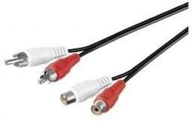 Otros Cable alargador audio estéreo 2xRca m/f, 10m Otros Cable alargador audio estéreo 2xRca m/f, 10m