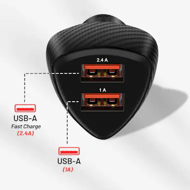Forcell Cargador de coche Dual USB 3.4A Carga rápida Elega Forcell Cargador de coche Dual USB 3.4A Carga rápida Elega